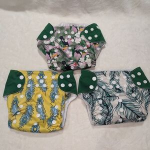 Kawaii Baby Patterned Pocket Cloth Diaper Trio